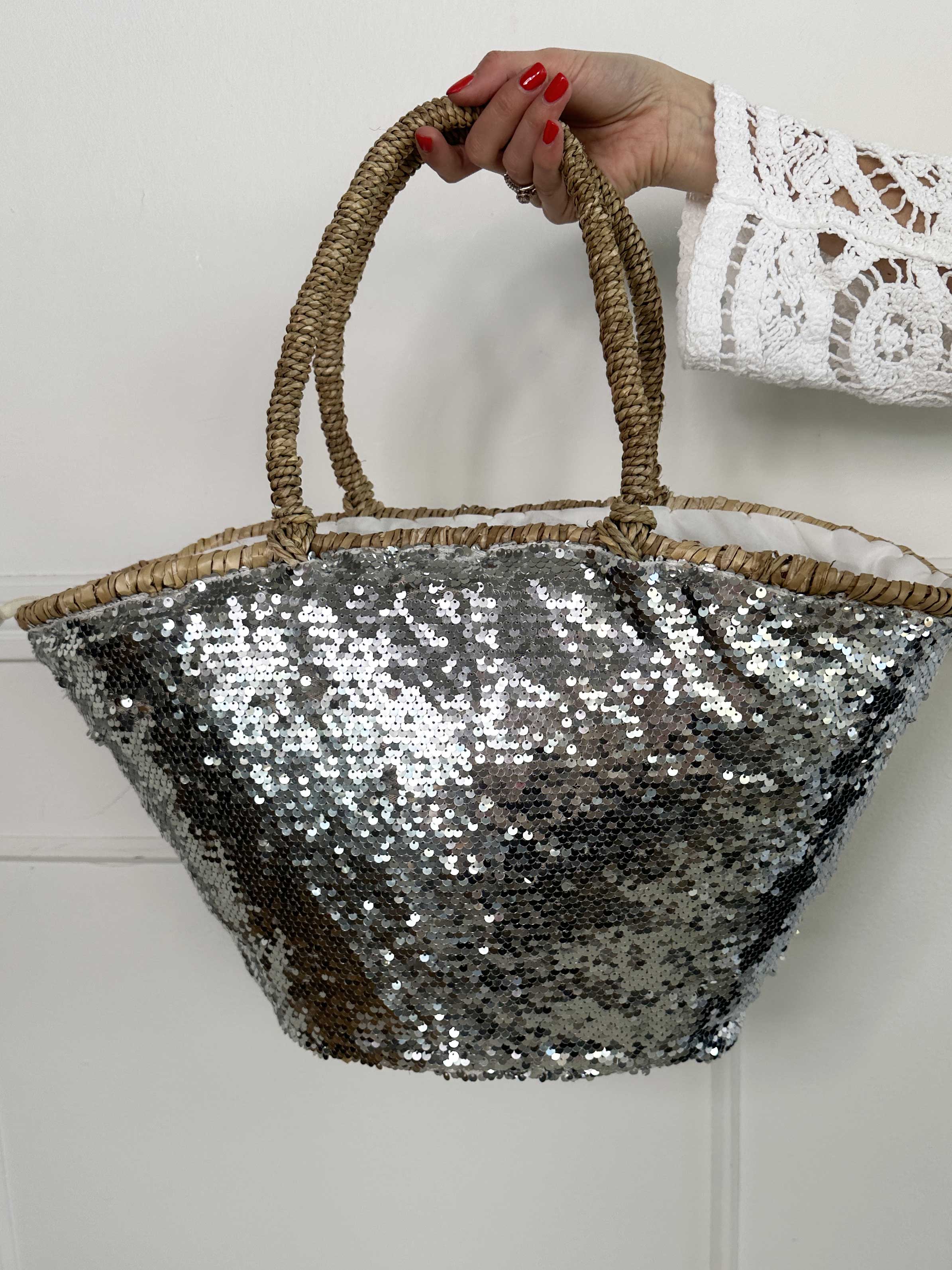 Adeline - Stor strandtaske med pailletter